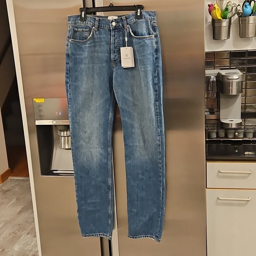 ๐ANINE BING๐ Knox Jean ~ Mineral Blue 28 NWT - Picture 8 of 16